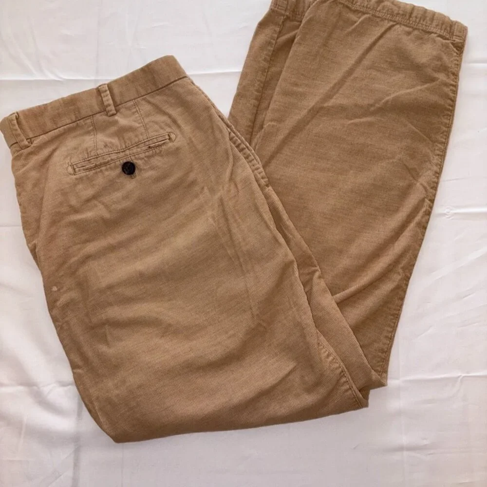 Peter Millar Men's Tan Brown Corduroy Pants Size 42 Traditional Business Casual